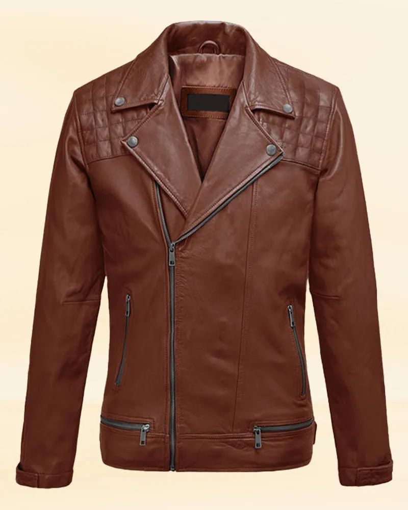 Ironwood Tan Biker Premium Pricy Leather Jacket