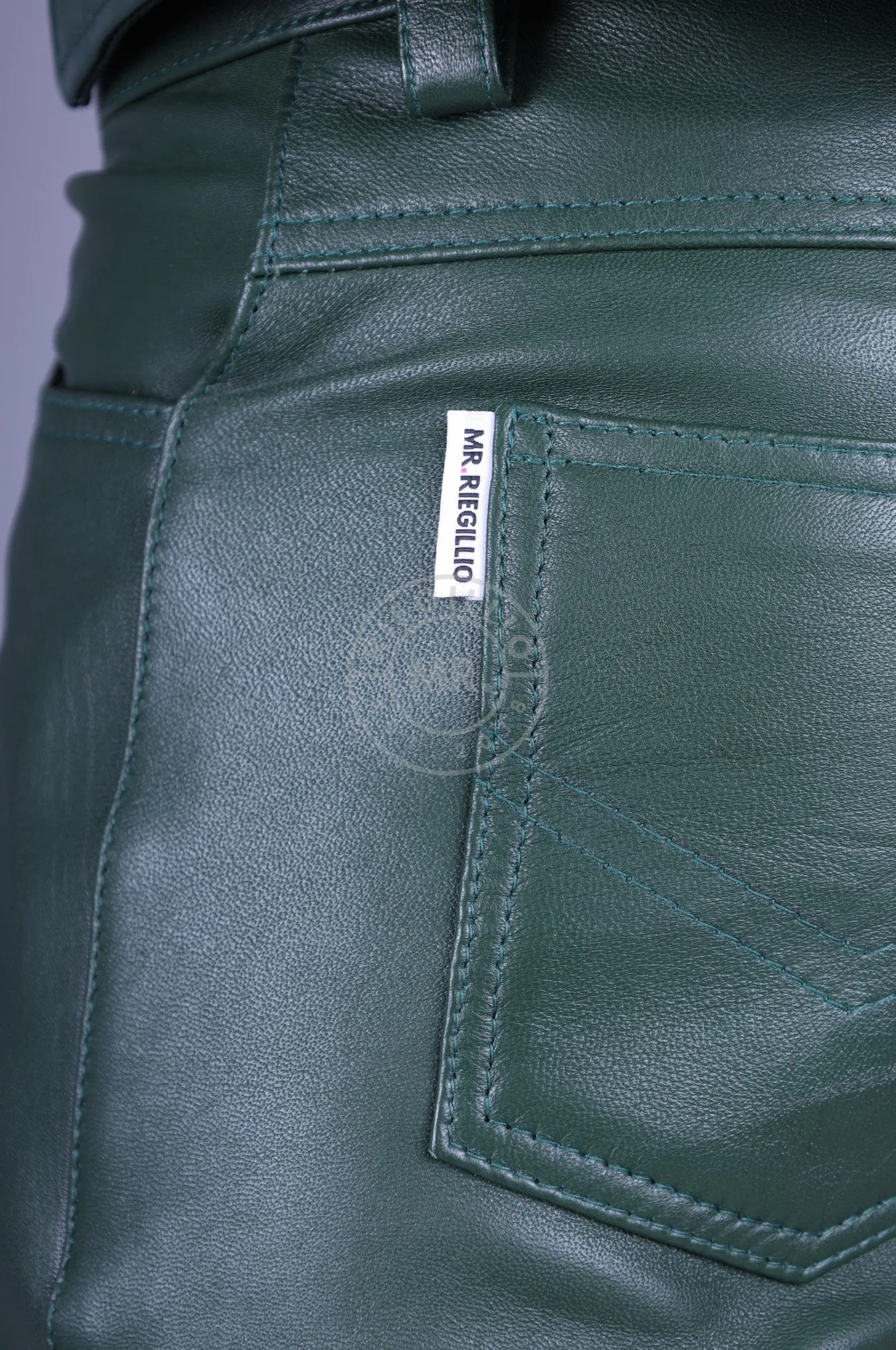 Leather 5 Pocket Short - Dark Green