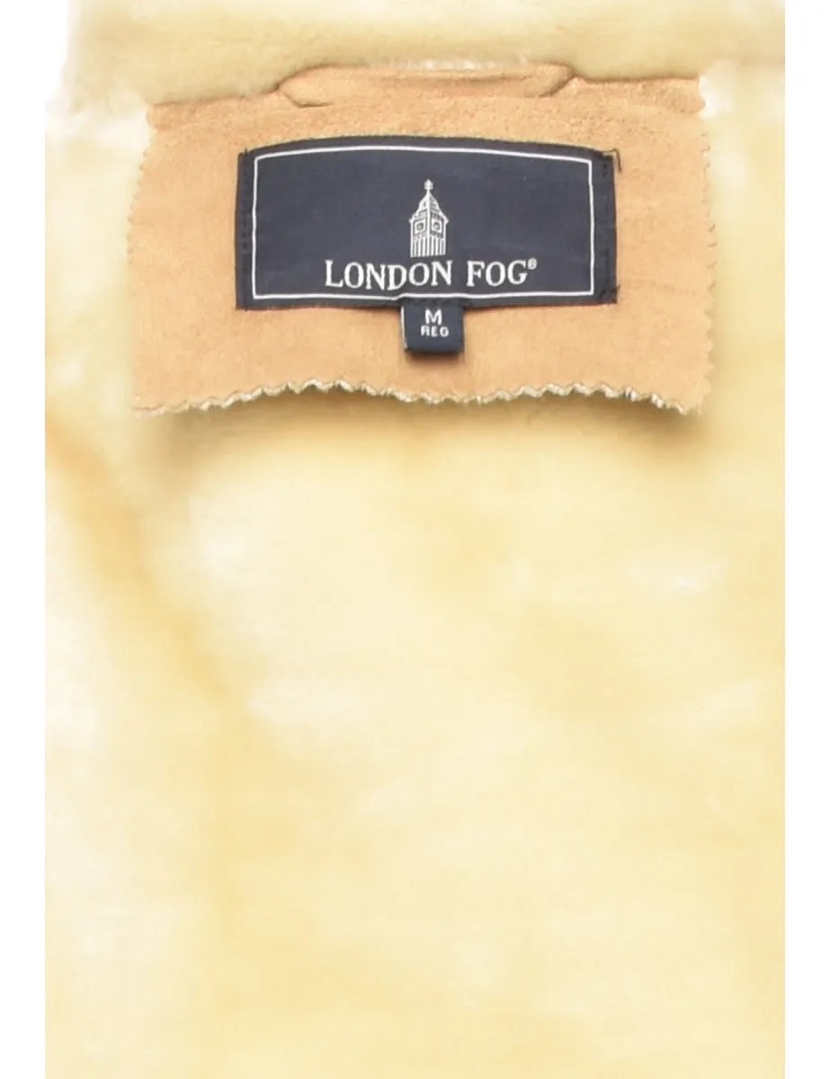 London Fog Light Brown Shearling Faux Suede Jacket - M