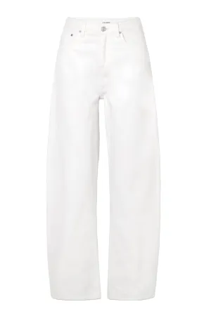 Long Barrel High-Rise Wide-Leg Jeans White