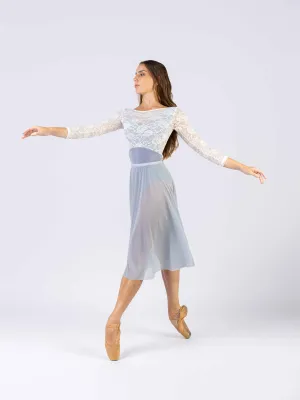 Long Mesh Skirt - Light Blue