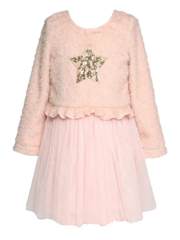 L/S Dress W Mesh Skirt