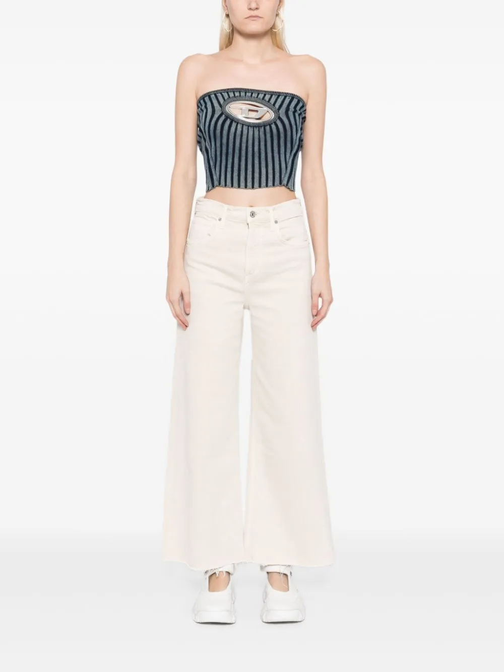 Lyra Crop Wide Leg in Almondette