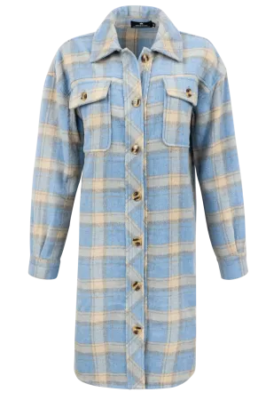Maverick's Blue Midi Flannel Dress