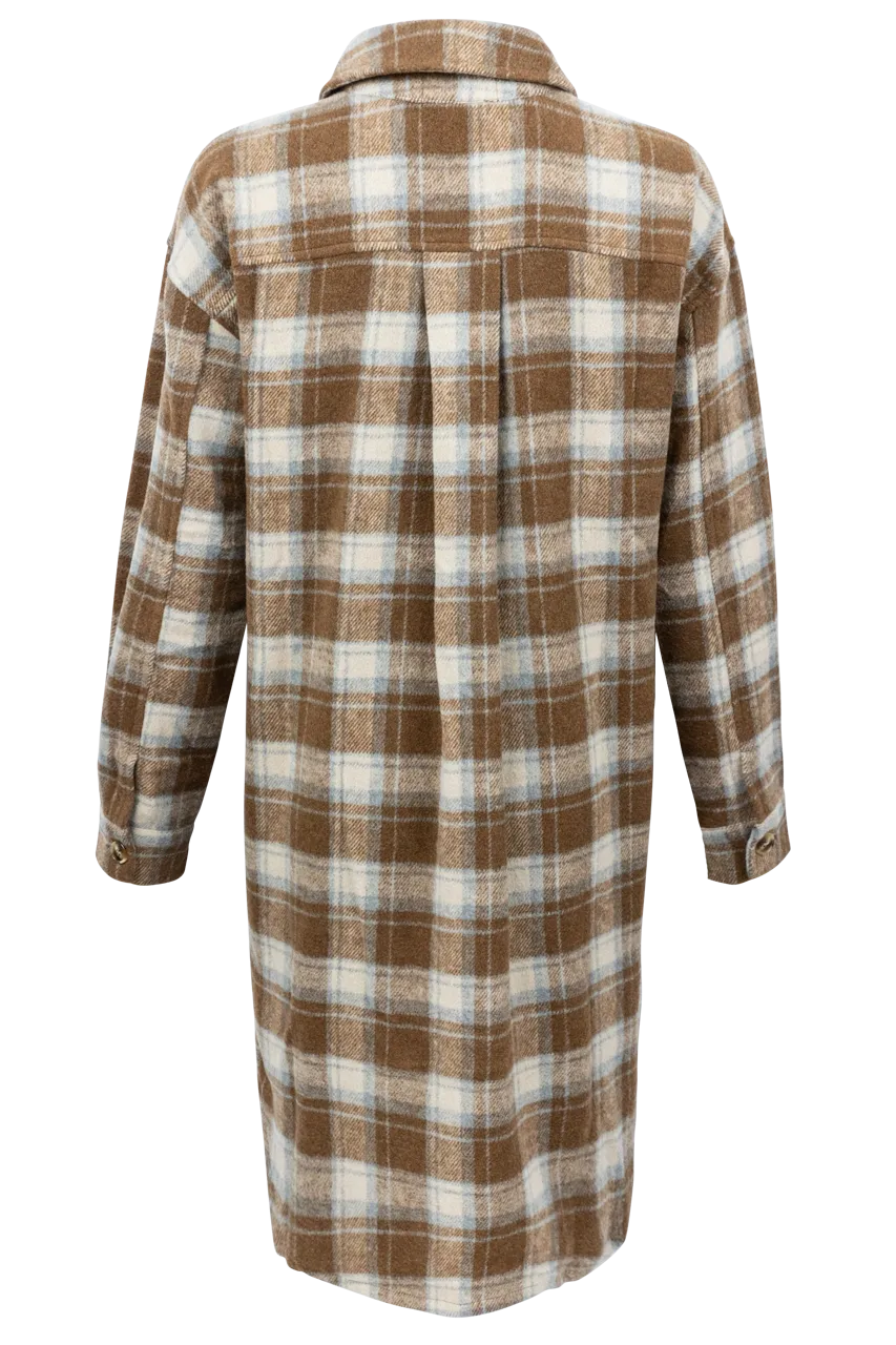 Maverick's Brown Midi Flannel Dress