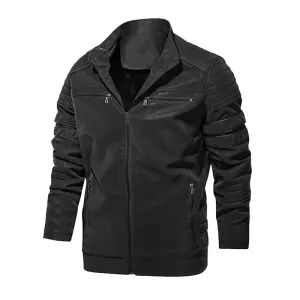 Men Leather Jacket Motorcycle PU Men Jackets