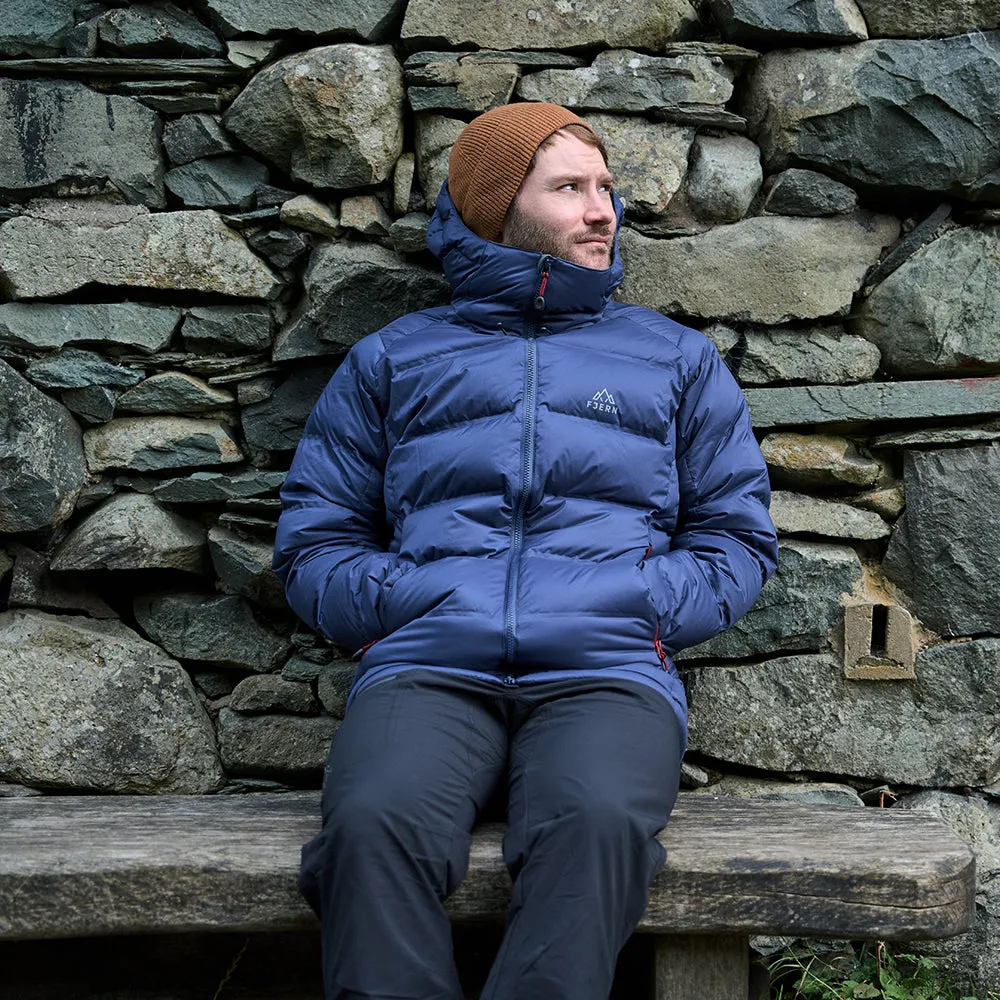 Mens Aska Waterproof Down Jacket (Navy/Rust)