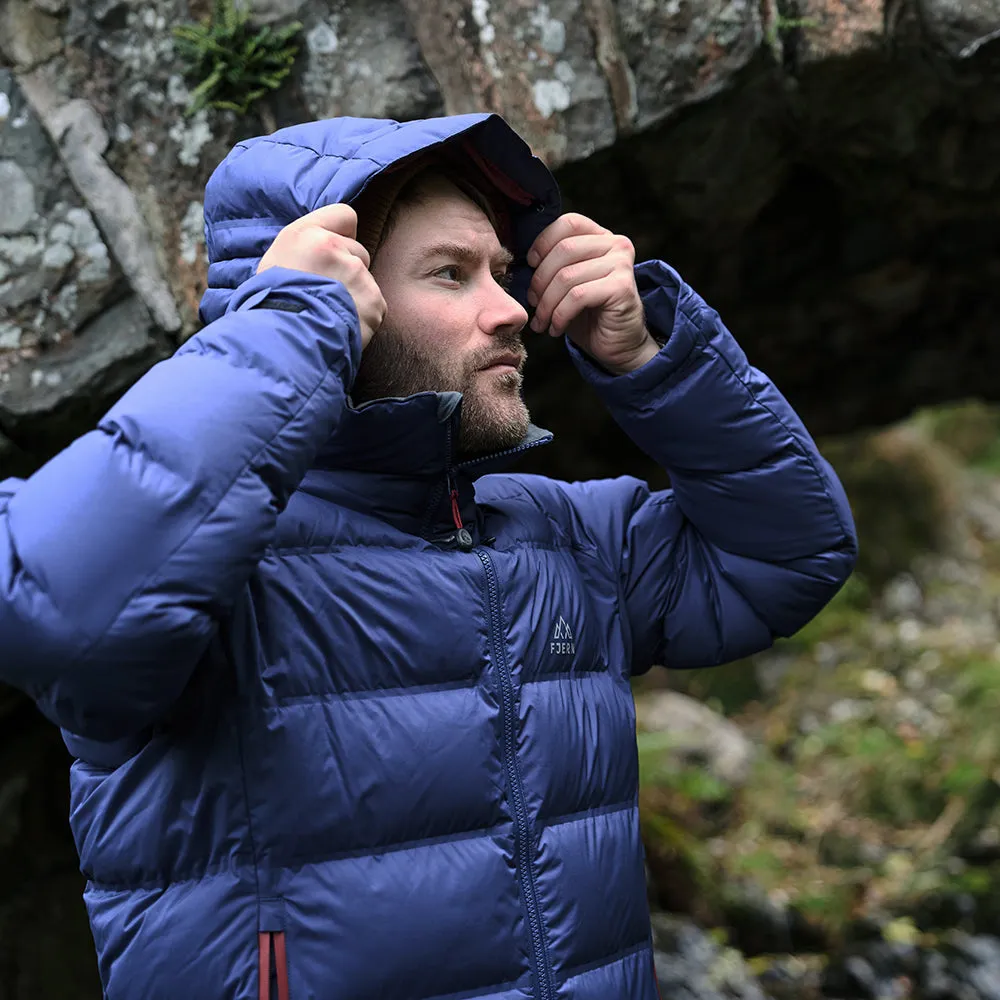 Mens Aska Waterproof Down Jacket (Navy/Rust)