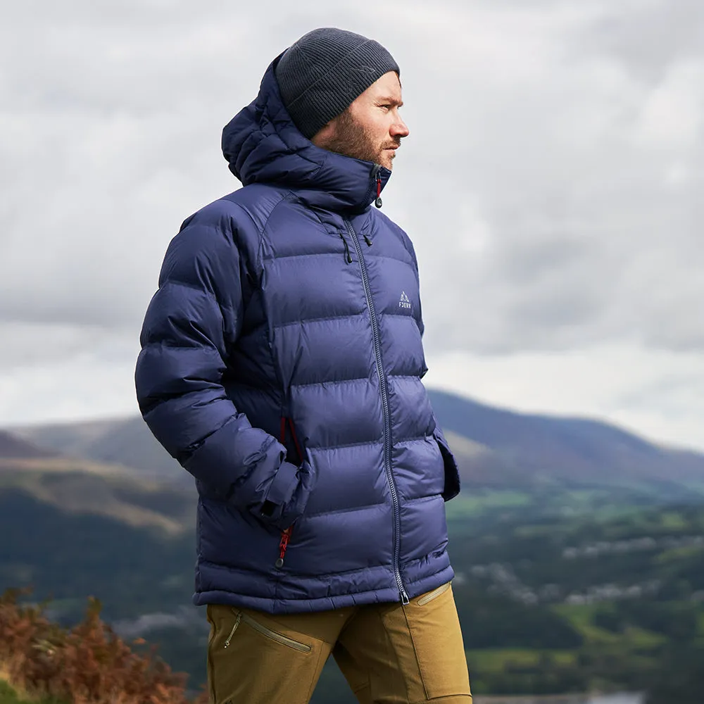 Mens Aska Waterproof Down Jacket (Navy/Rust)