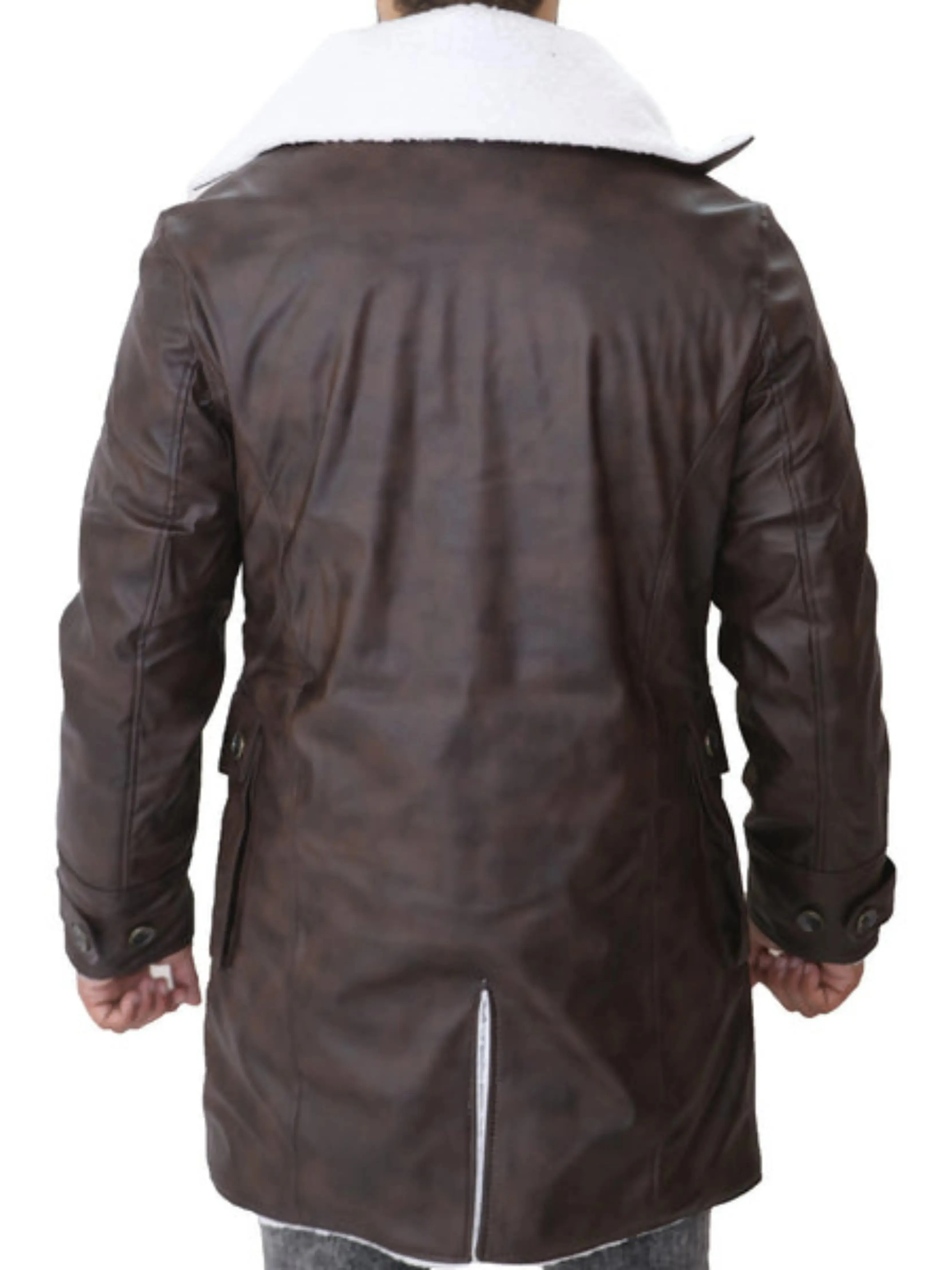 Men's Distressed Dark Brown Bane Sherpa Coat