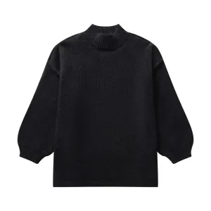 O Neck Oversized Knit Long Sleeve Pullover Sweater