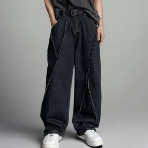 Patchwork Wide Leg Jeans