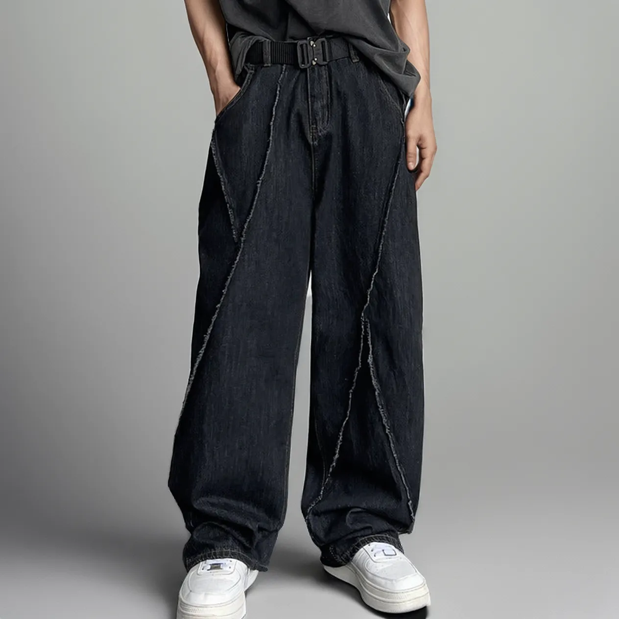 Patchwork Wide Leg Jeans