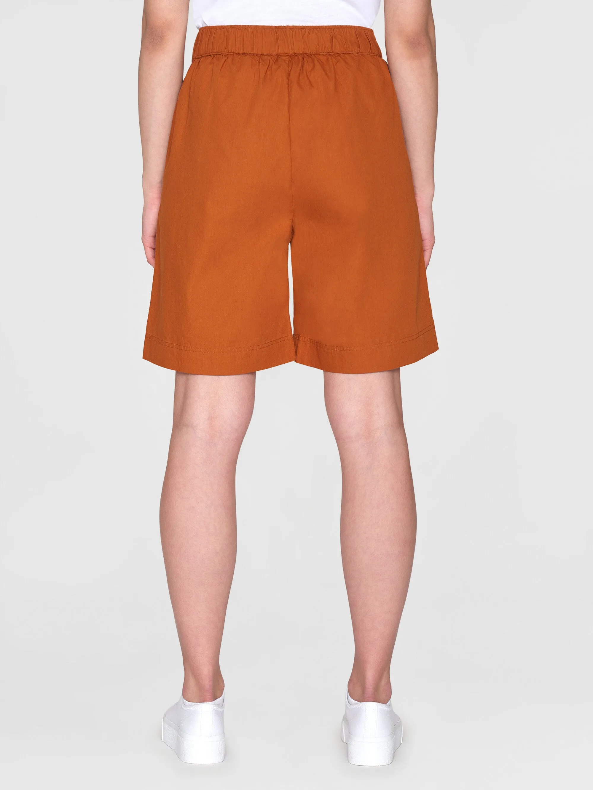 Poplin bermuda shorts - Leather Brown