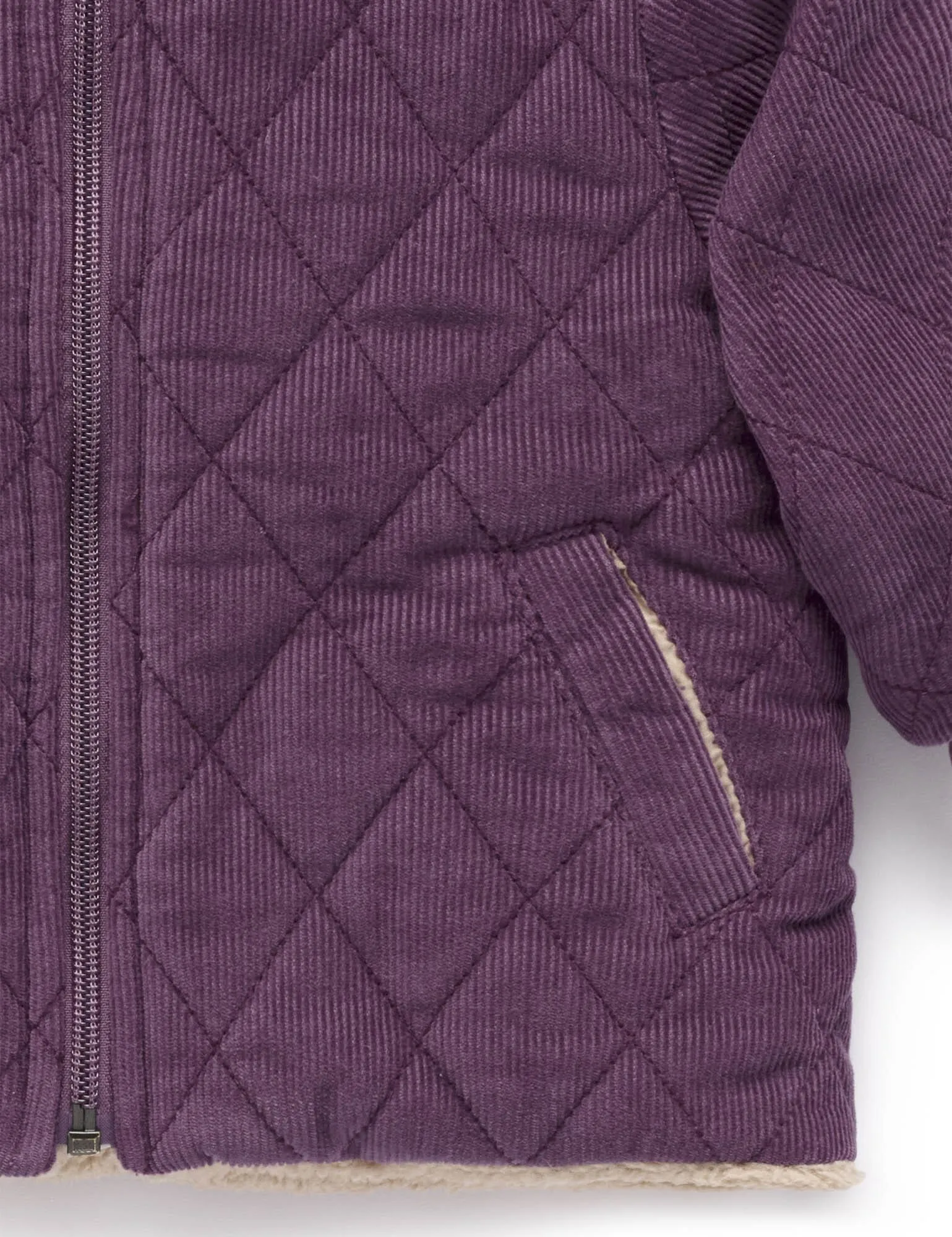 Purebaby - Cord Shearling Quilted Jacket | Heather
