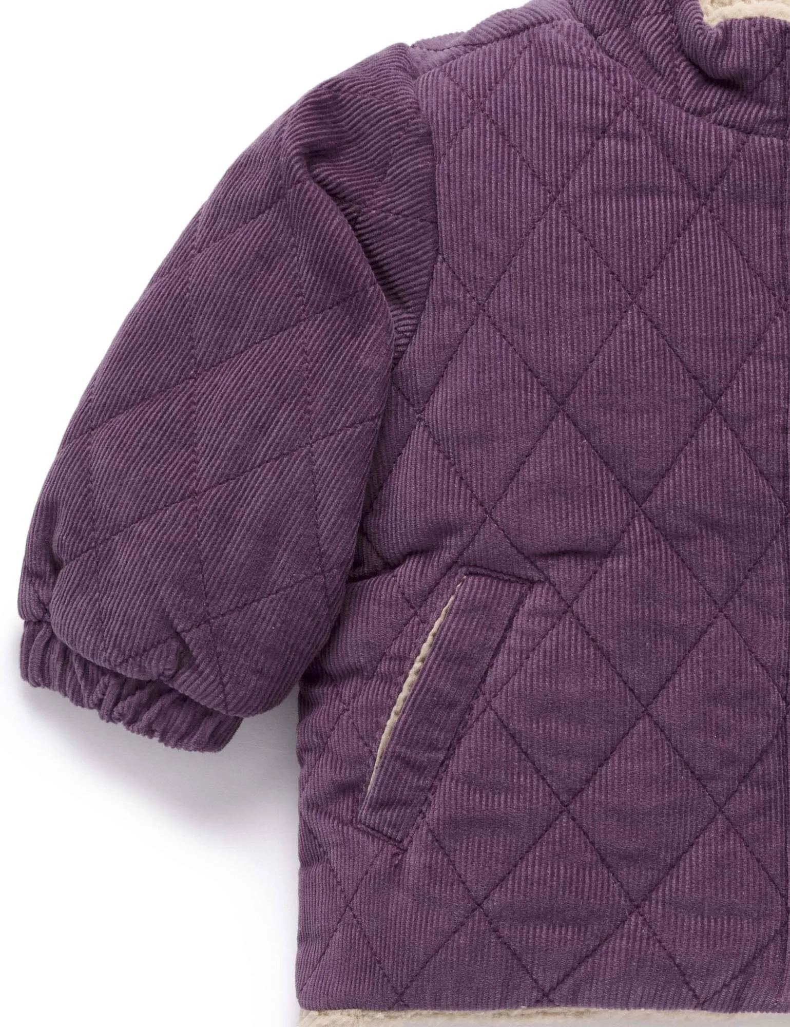 Purebaby - Cord Shearling Quilted Jacket | Heather