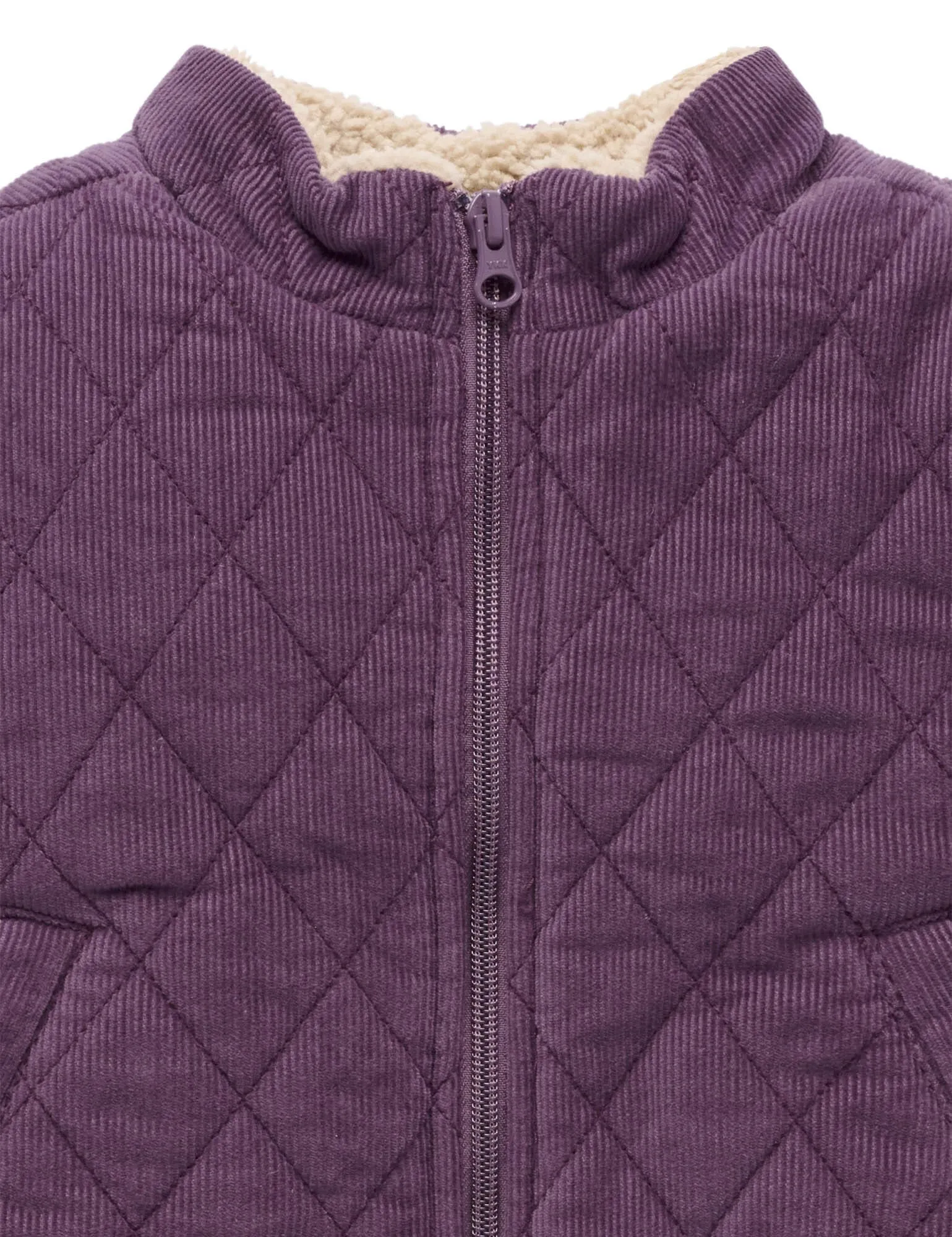 Purebaby - Cord Shearling Quilted Jacket | Heather