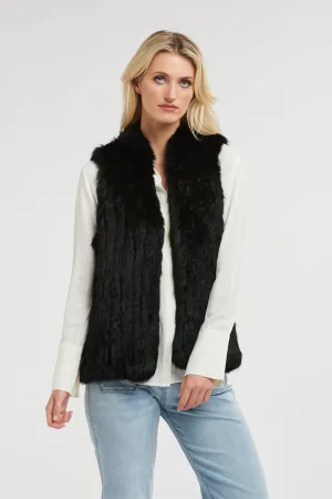 Rabbit Fur Vest Midnight