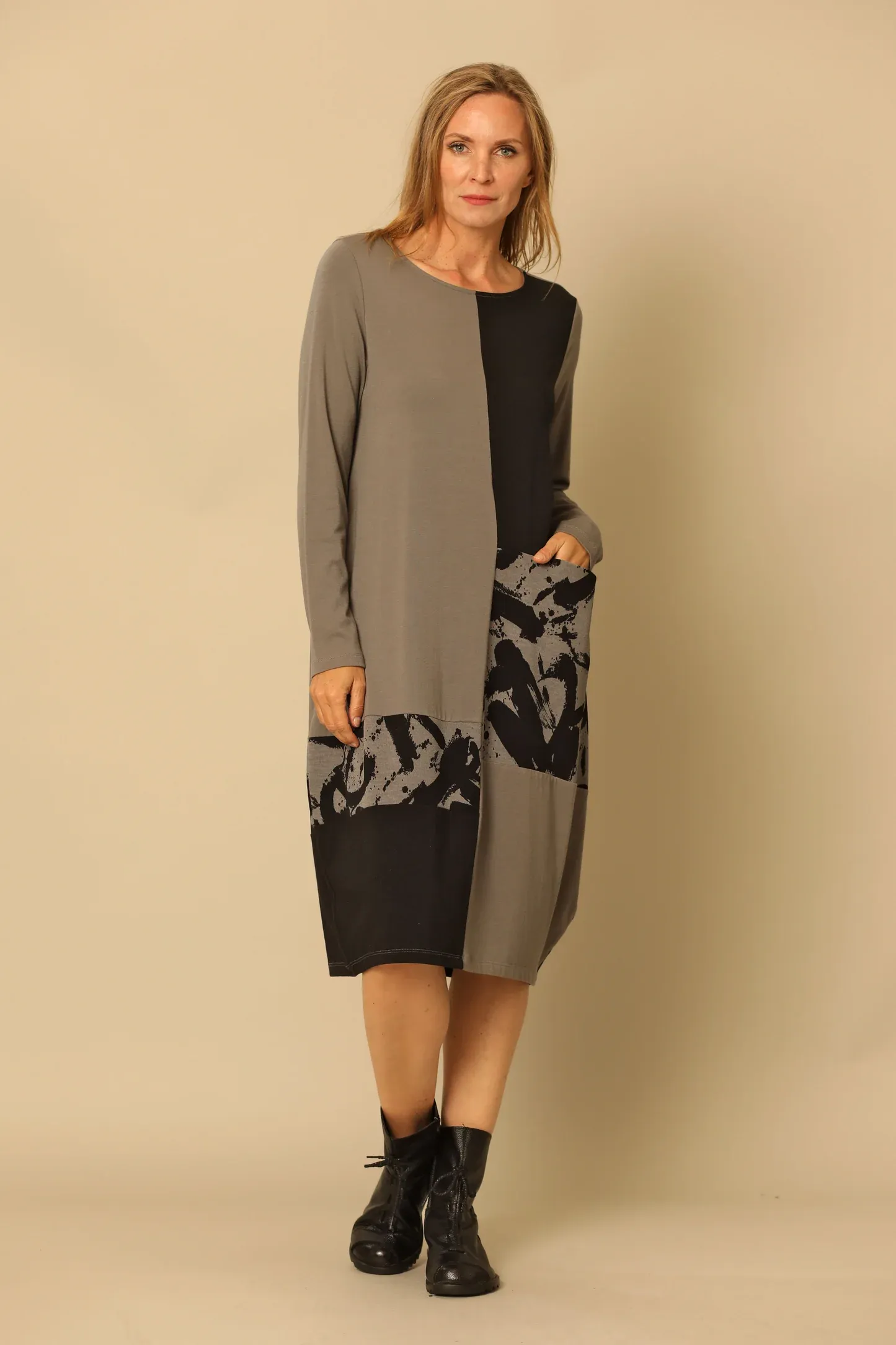 Slate Long Sleeve Pattern Samara Dress