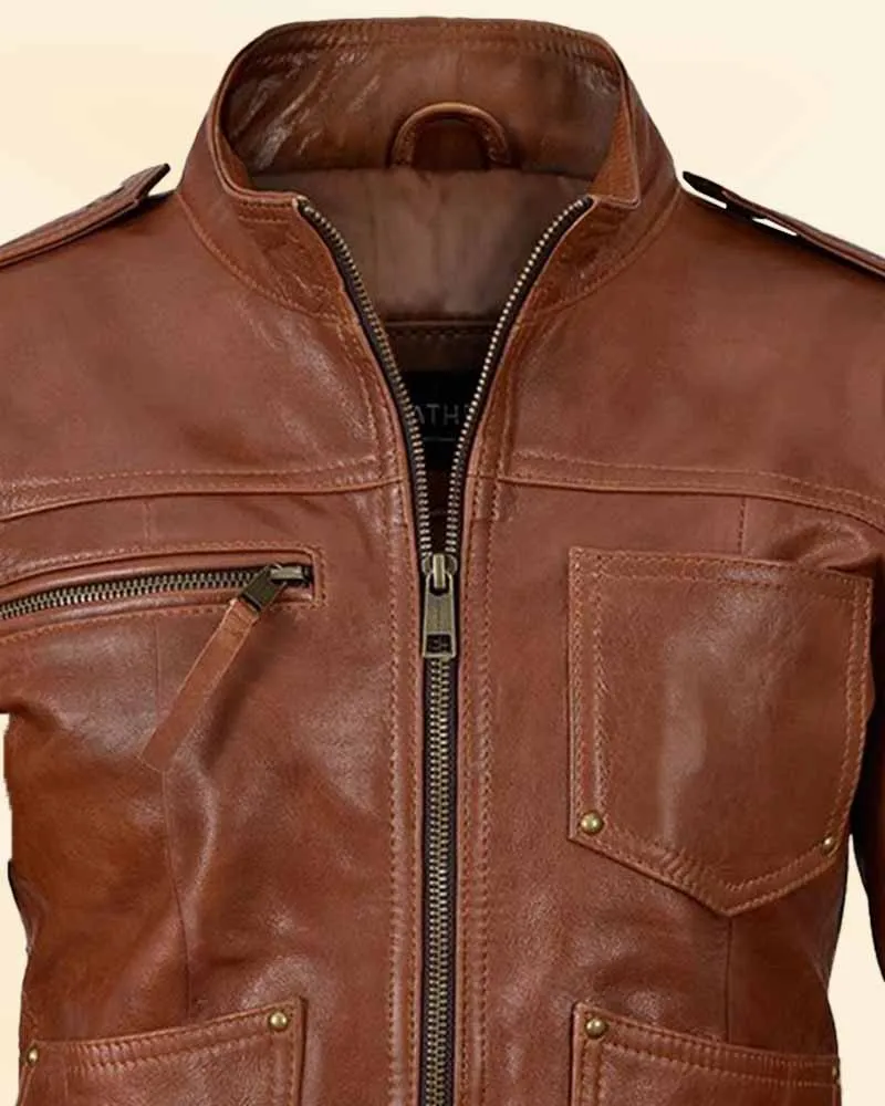 Sophisticated Saddle Seam leather jacket