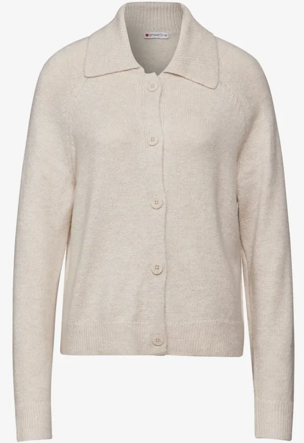 STREET ONE<BR>
Polo Cardigan<BR>
Beige<BR>