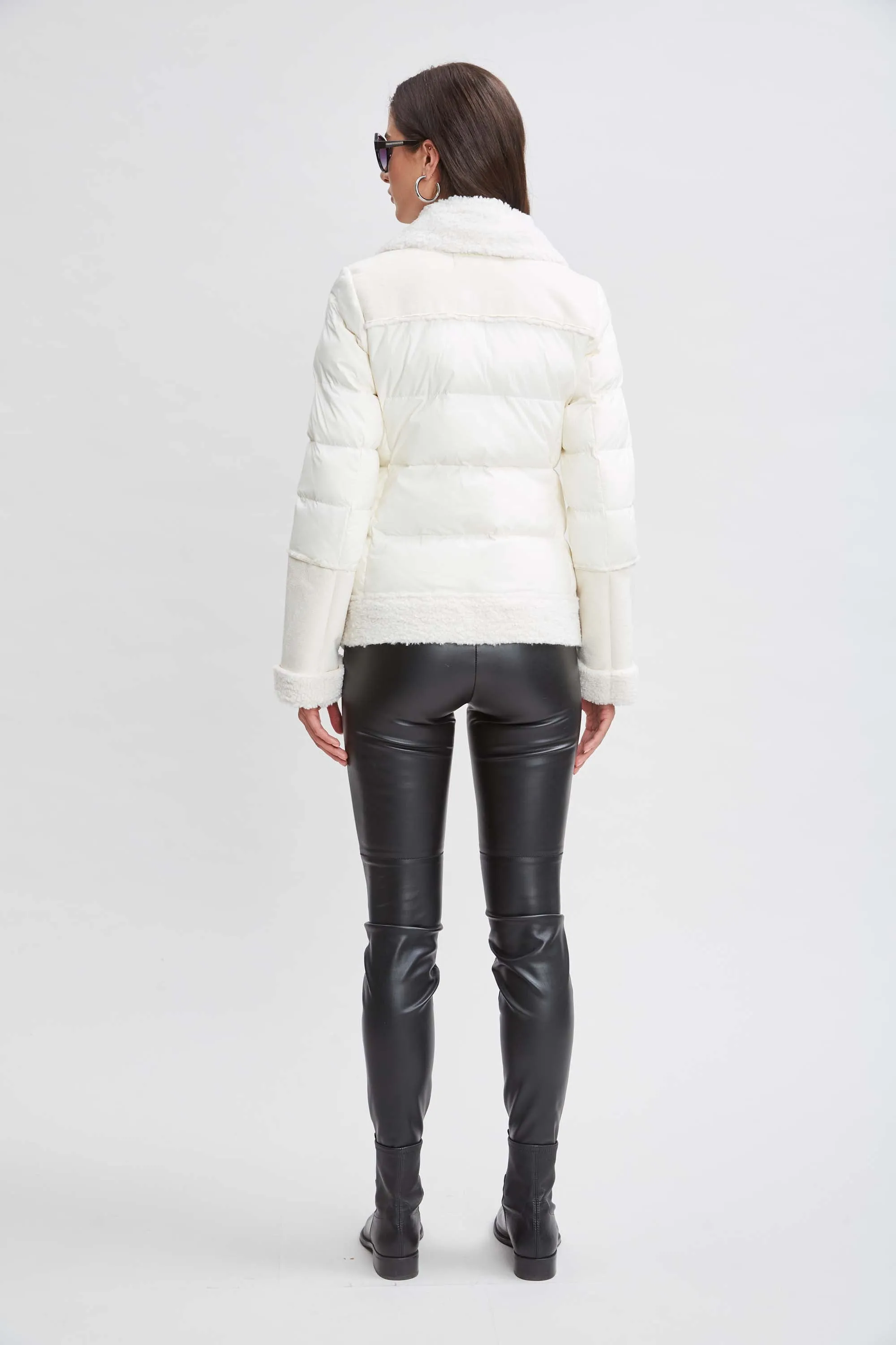 Tahari Faux Shearling Puffer Coat