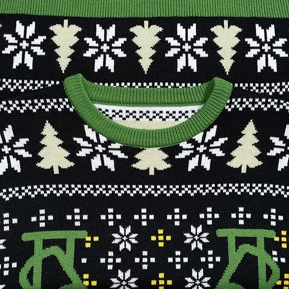 Ugly Christmas Sweater JulesRoche DJ T-Rex Design Cozy