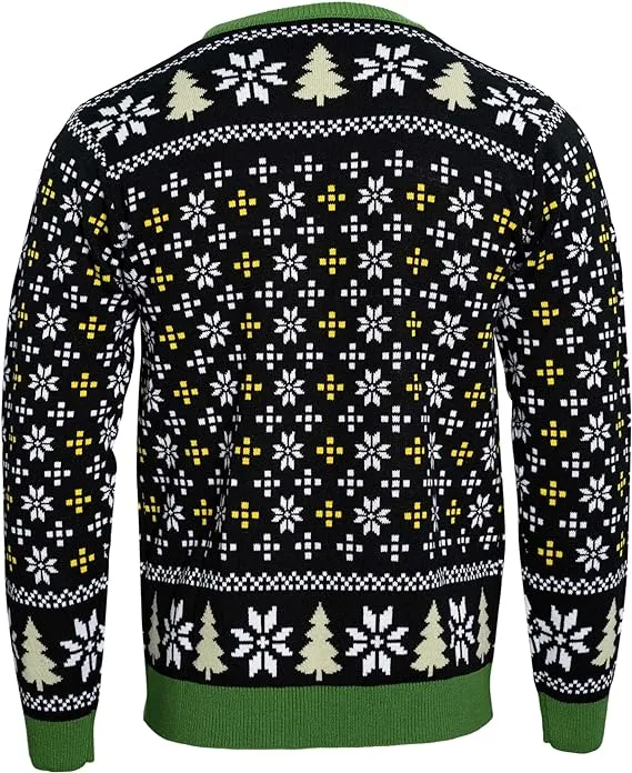 Ugly Christmas Sweater JulesRoche DJ T-Rex Design Cozy