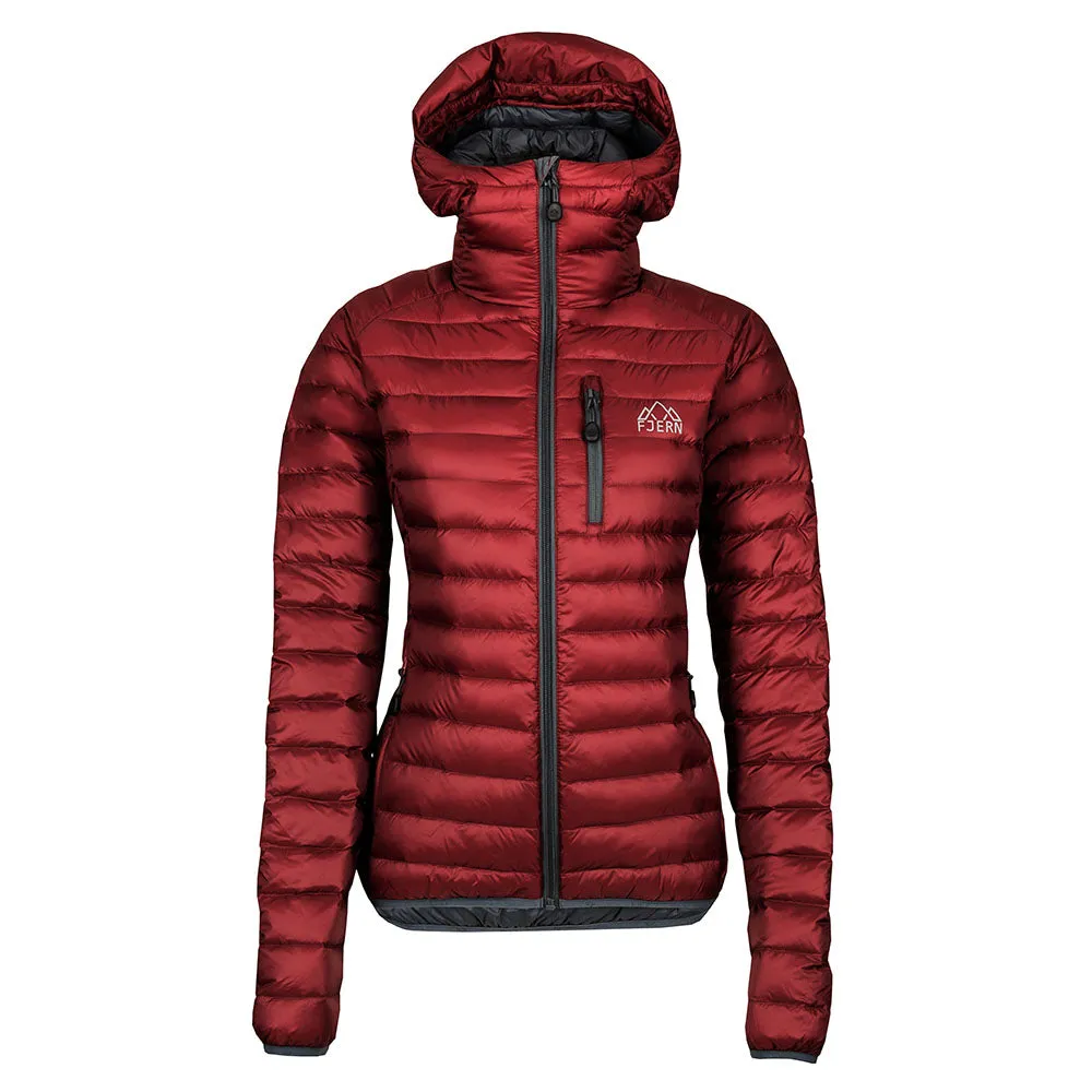 Womens Aktiv Down Hooded Jacket (Rust/Charcoal)