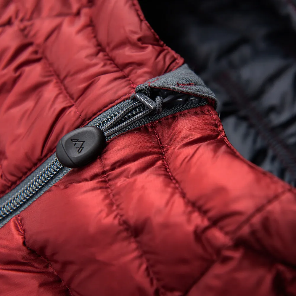 Womens Aktiv Down Hooded Jacket (Rust/Charcoal)