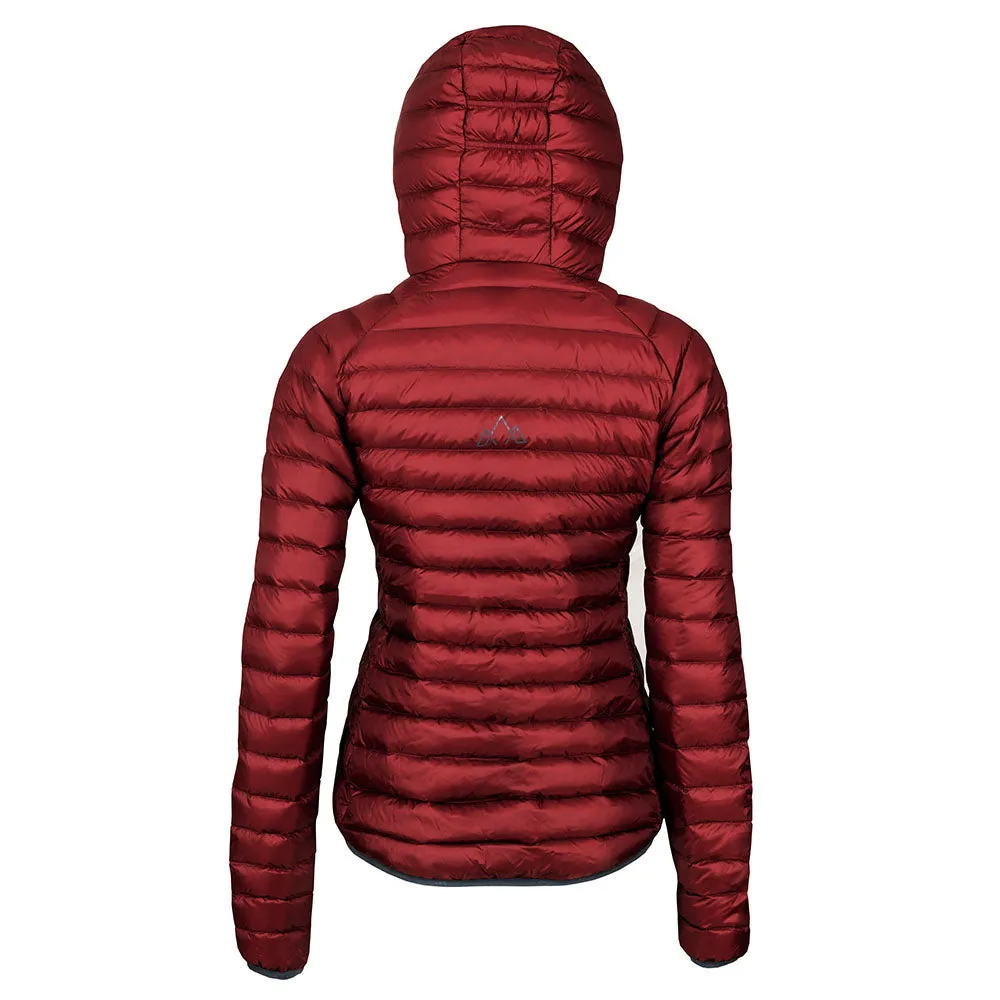 Womens Aktiv Down Hooded Jacket (Rust/Charcoal)