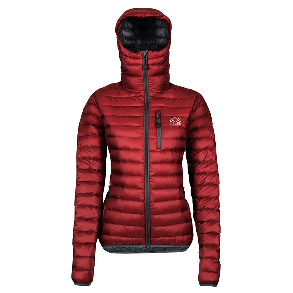 Womens Aktiv Down Hooded Jacket (Rust/Charcoal)