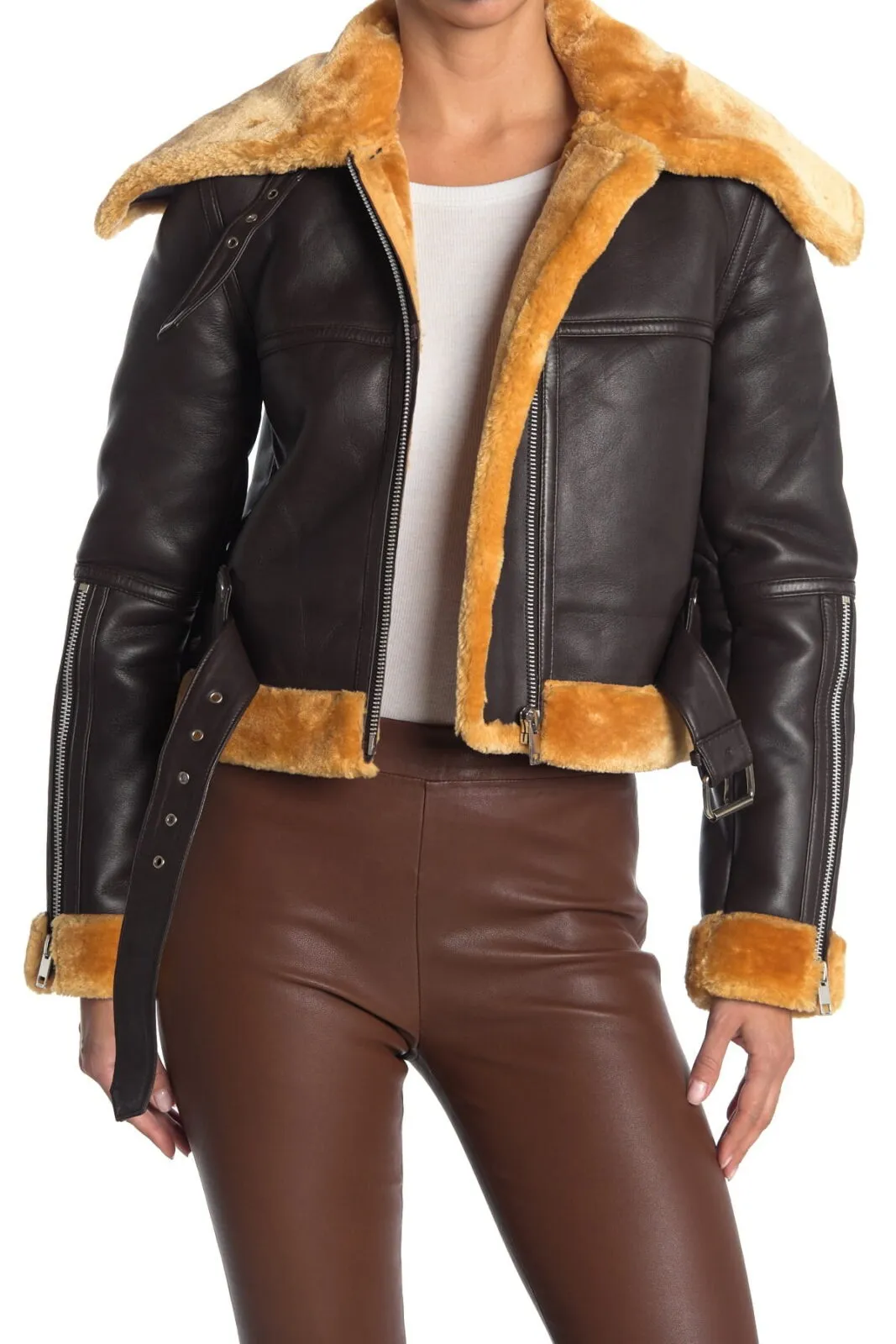 Women's Mandie Shearling Leather Jacket