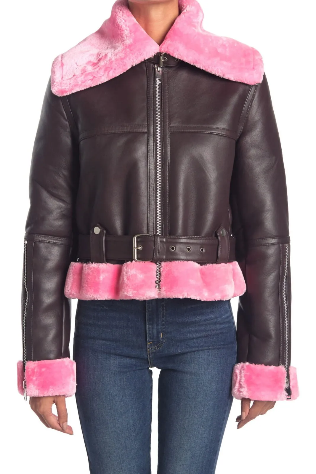 Women's Mandie Shearling Leather Jacket