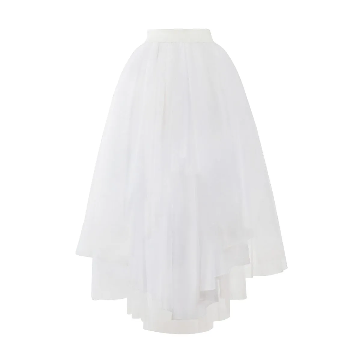 Women’s Tulle Elastic Waist High Low Prom Cocktail Long Skirt