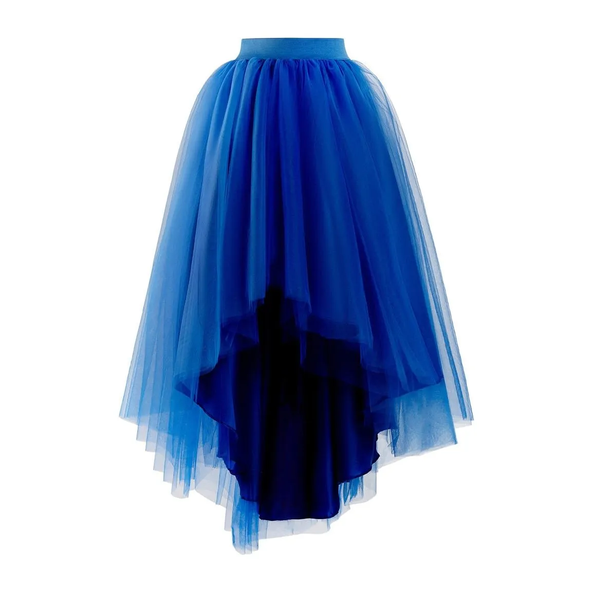 Women’s Tulle Elastic Waist High Low Prom Cocktail Long Skirt