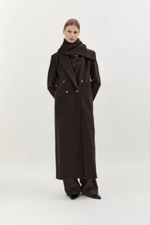 WOOL SCARF - CHOCOLATE